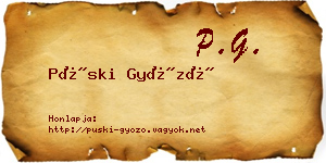 Püski Győző névjegykártya